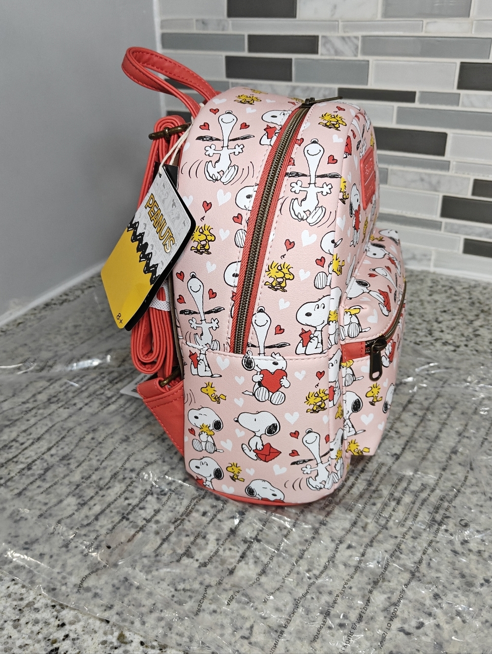 Loungefly Peanuts Snoopy & Woodstock Valentine's Day Mini Backpack - Picture 5 of 10